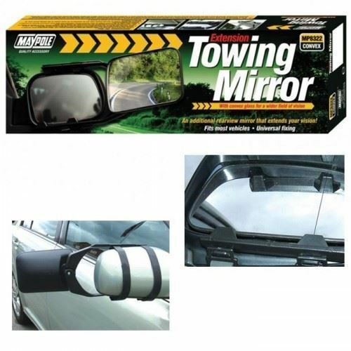 2x Maypole Caravan Towing Mirrors Convex Car Van Wing Mirrors Extension Pair Maypole  - Dynamic Drive