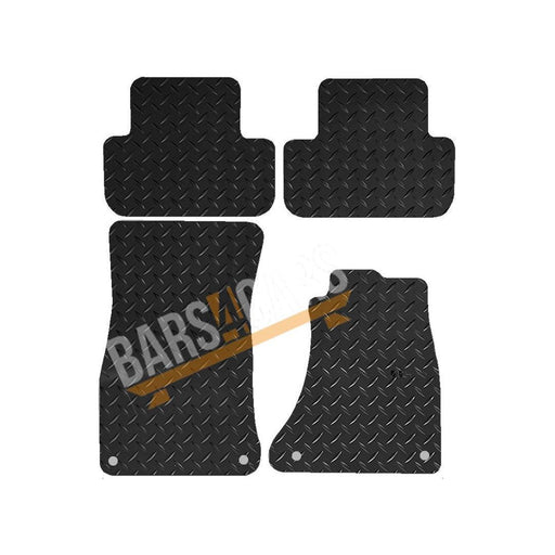 Fully Tailored Black Rubber Car Mats for Audi A4 08 ON Set of 4 With 4 Clips UKB4C  - Dynamic Drive