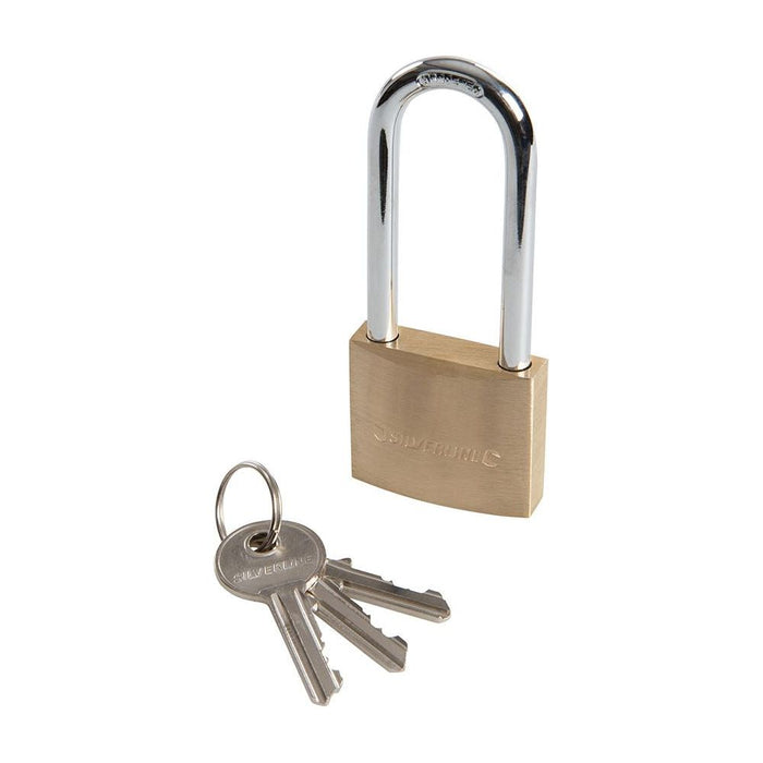 Silverline Brass Padlock Long Shackle 40mm