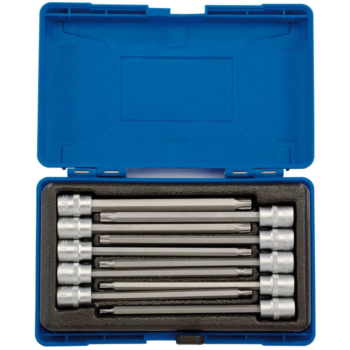 Draper TX-STAR Long Socket Bit Set, 3/8" Sq. Dr., 150mm (10 Piece)