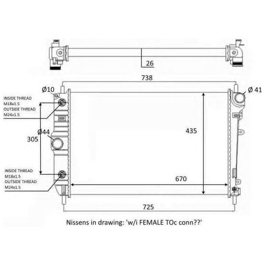 NRF Radiator fits Jaguar XJ XK 8 NRF  - Dynamic Drive