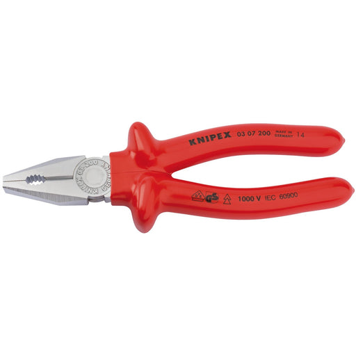 Draper Knipex 03 07 200 Fully Insulated S Range Combination Pliers, 200mm 21453 Draper  - Dynamic Drive