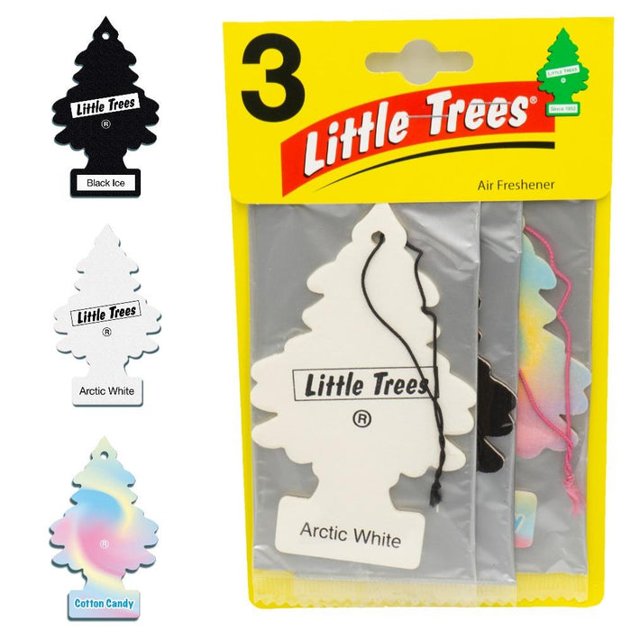 3 X Magic Tree Little Trees Car Air Freshener Artic White Black Ice Cotton Candy Little tree  - Dynamic Drive