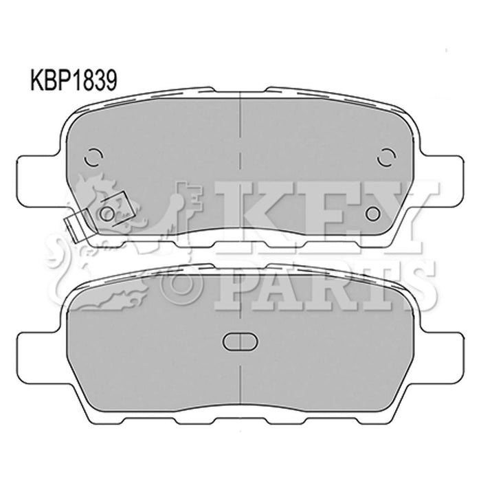 Genuine Key Parts KBP1839 Rear Brake Pads-Includes Wear Indicators (Akebono)