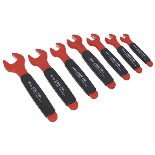 Sealey Insulated Open-End Spanner Set 7pc VDE Approved AK63171 Sealey  - Dynamic Drive