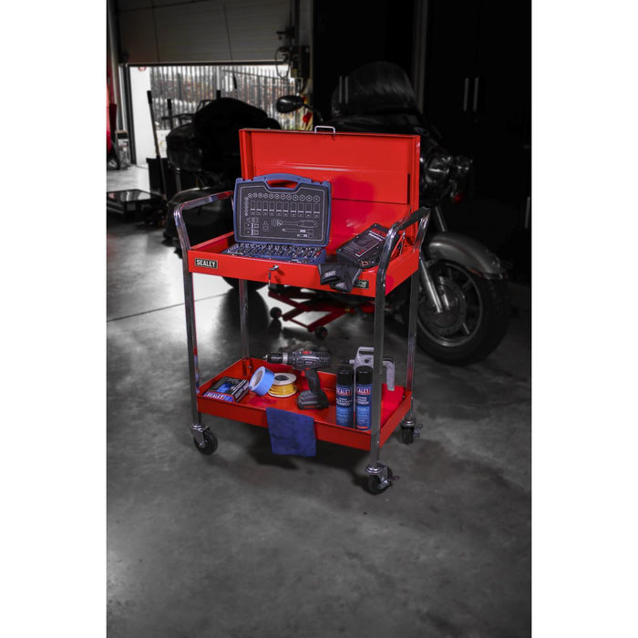 Sealey Trolley 2-Level Heavy-Duty with Lockable Top CX104 Sealey  - Dynamic Drive