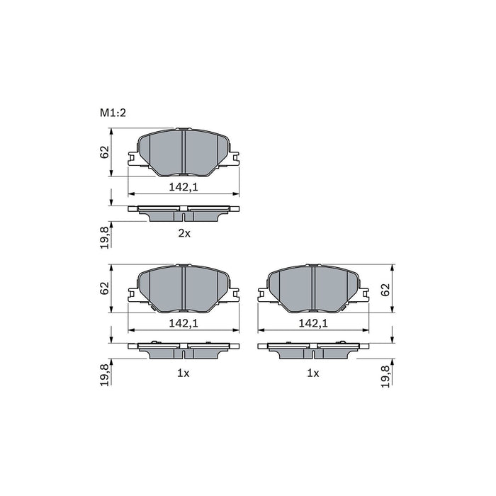 Bosch Brake Pad Set fits Vauxhall Insignia Sports Tourer ECOTEC - 1.5 - 17- 0986