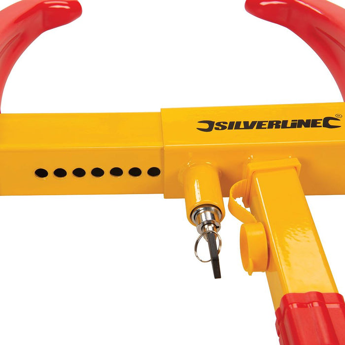 Silverline Adjustable Wheel Clamp with 2 Keys 175 - 225mm