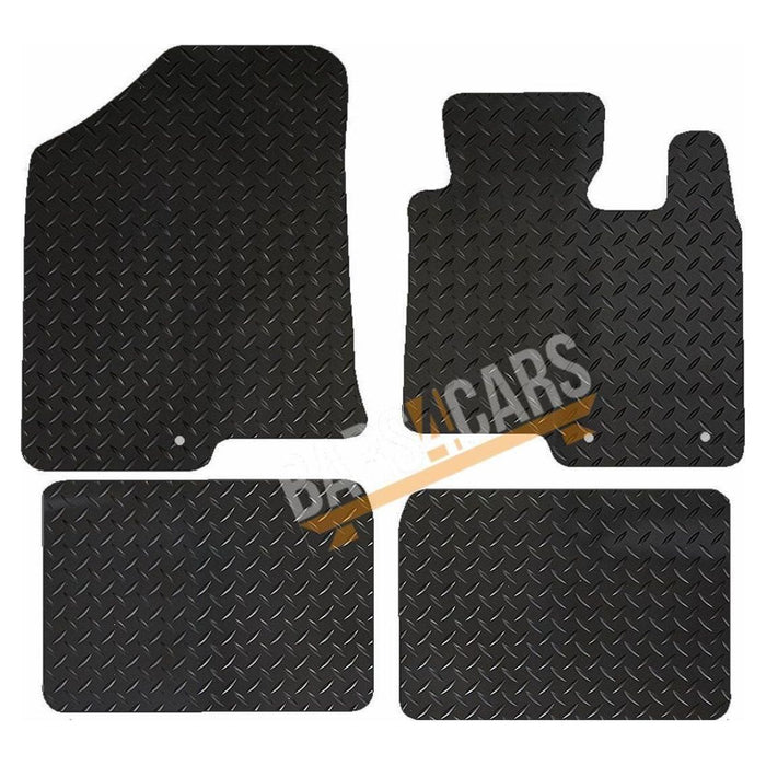 Red Trim Tailored Black Rubber Car Mats for Hyundai I40 Set of 4 With 3 Clips UKB4C  - Dynamic Drive