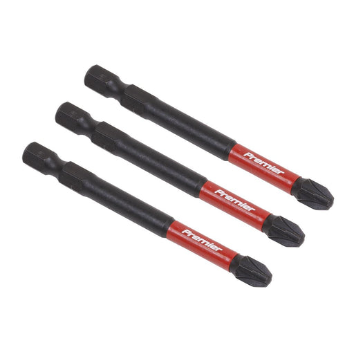 Sealey Pozi #3 Impact Power Tool Bits 75mm 3pc AK8259 Sealey  - Dynamic Drive