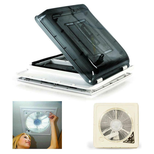 Fiamma Turbo Vent 160 White Skylight Roof Vent 12v Motorised Motorhome Caravan Fiamma  - Dynamic Drive