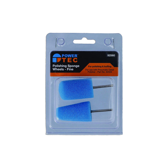 Power-Tec Polishing Sponge Wheels (Blue, Fine) 2pc 92560