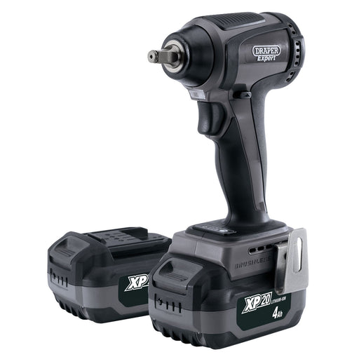 Draper XP20 20V Brushless Impact Wrench, 3/8", 250Nm, 2 x 4.0Ah Batteries, 1 x F Draper  - Dynamic Drive