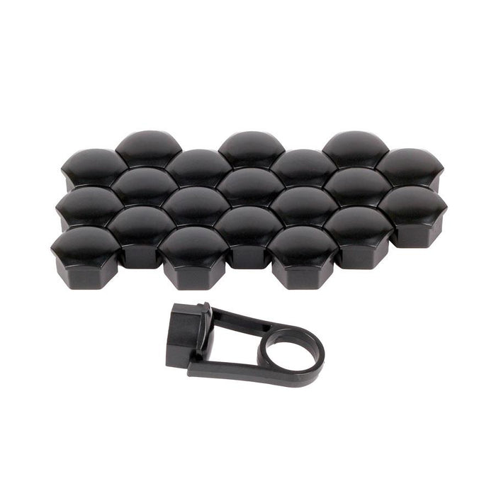 Versaco 19mm Black Alloy Wheel Nut Bolt Covers Caps Universal Set For Any Car Versaco  - Dynamic Drive