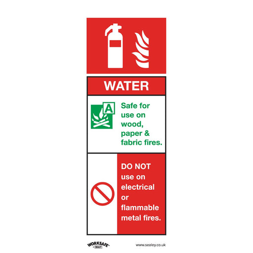 Sealey Safe Conditions Safety Sign Water Fire Extinguisher Rigid Plastic Pack of Sealey  - Dynamic Drive