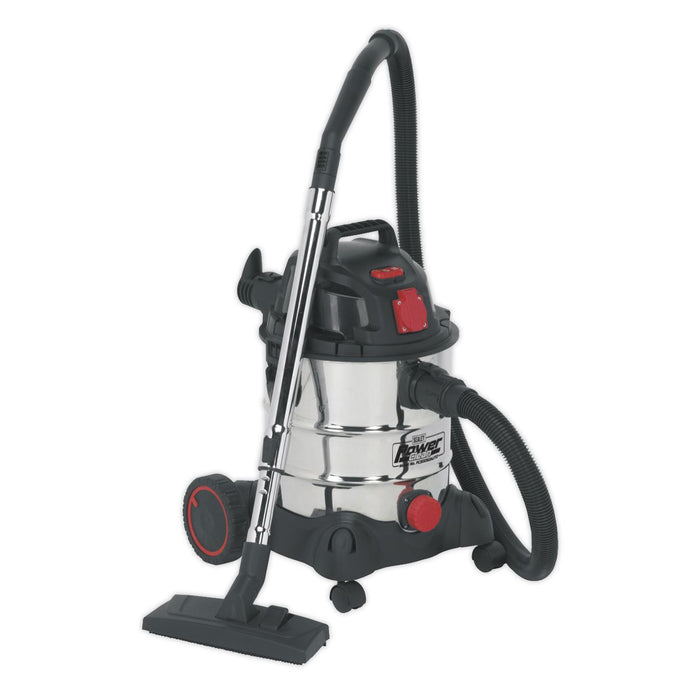 Vacuum Cleaner Industrial 20L 1400W/230V Stainless Sealey  - Dynamic Drive