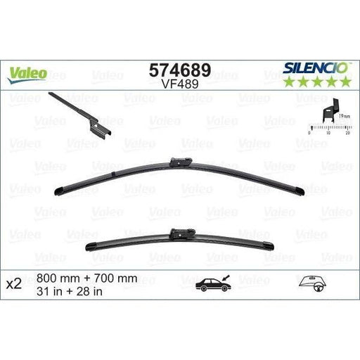 Valeo Wiper Blades Kit 574689 Automotive Part fits Pegaso Valeo  - Dynamic Drive