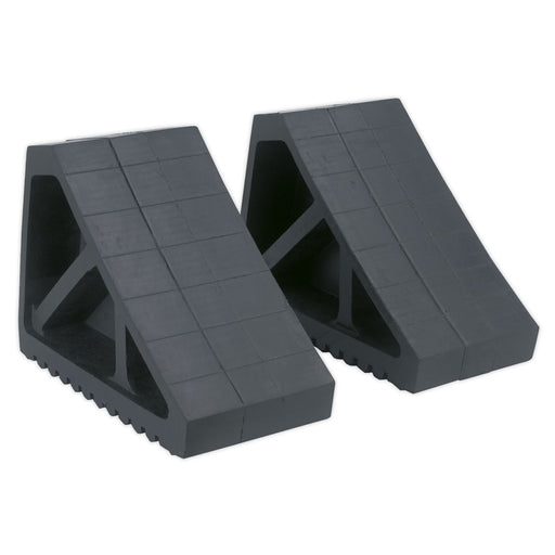 Sealey Rubber Wheel Chocks Pair WC02 Sealey  - Dynamic Drive