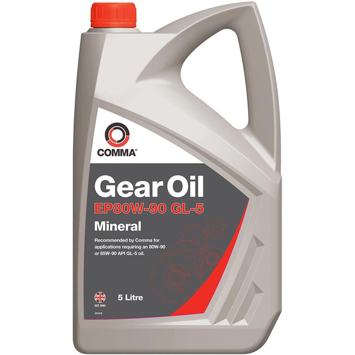 Comma - EP80W90 API GL-5 Mineral Gear Oil For Manual Gear Boxes EP80905L - 5L Comma  - Dynamic Drive