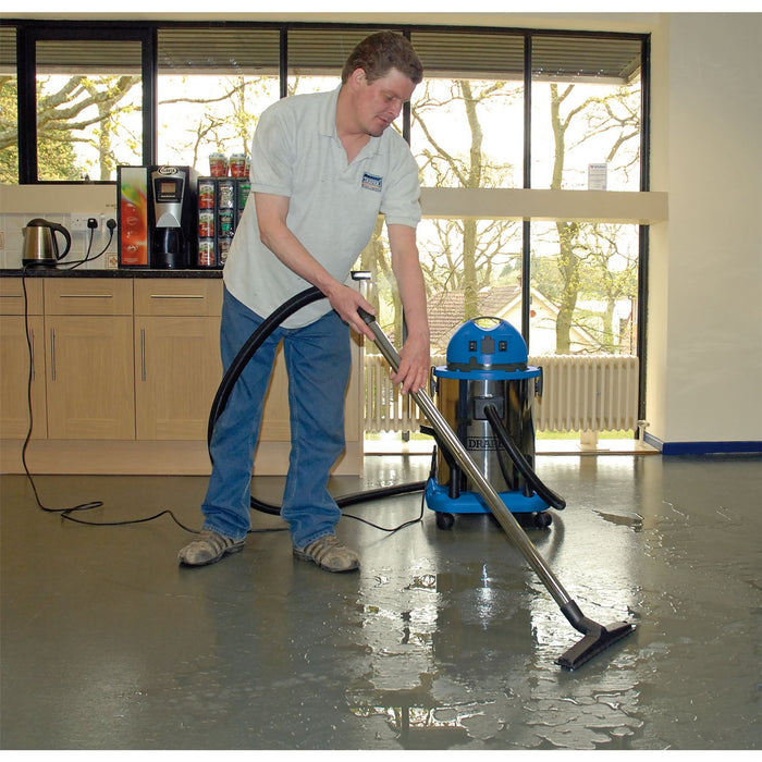 Draper Wet & Dry Vacuum Cleaner with Stainless Steel Tank, 50L, 1400W & 230V Pow