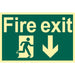 Draper Glow In The Dark 'Fire Exit Arrow Down' Safety Sign 72600 Draper  - Dynamic Drive