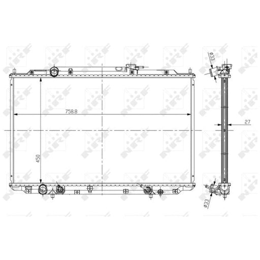 NRF Radiator fits Honda Odyssey NRF  - Dynamic Drive