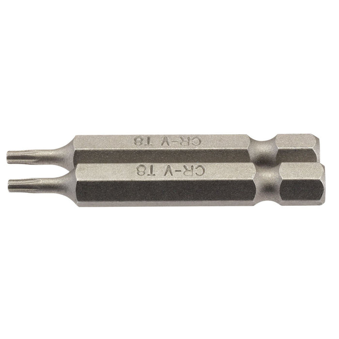 Draper TX-STAR Insert Bit, 1/4" Hex, 50mm Long, T8 (Pack of 2) Draper  - Dynamic Drive