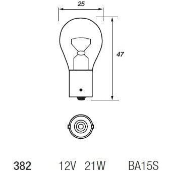 10 x Ring Boxed R382 P21W BA15S Brake Stop Car Light Bulb 382 12v 21w E Approved Ring Automotive  - Dynamic Drive