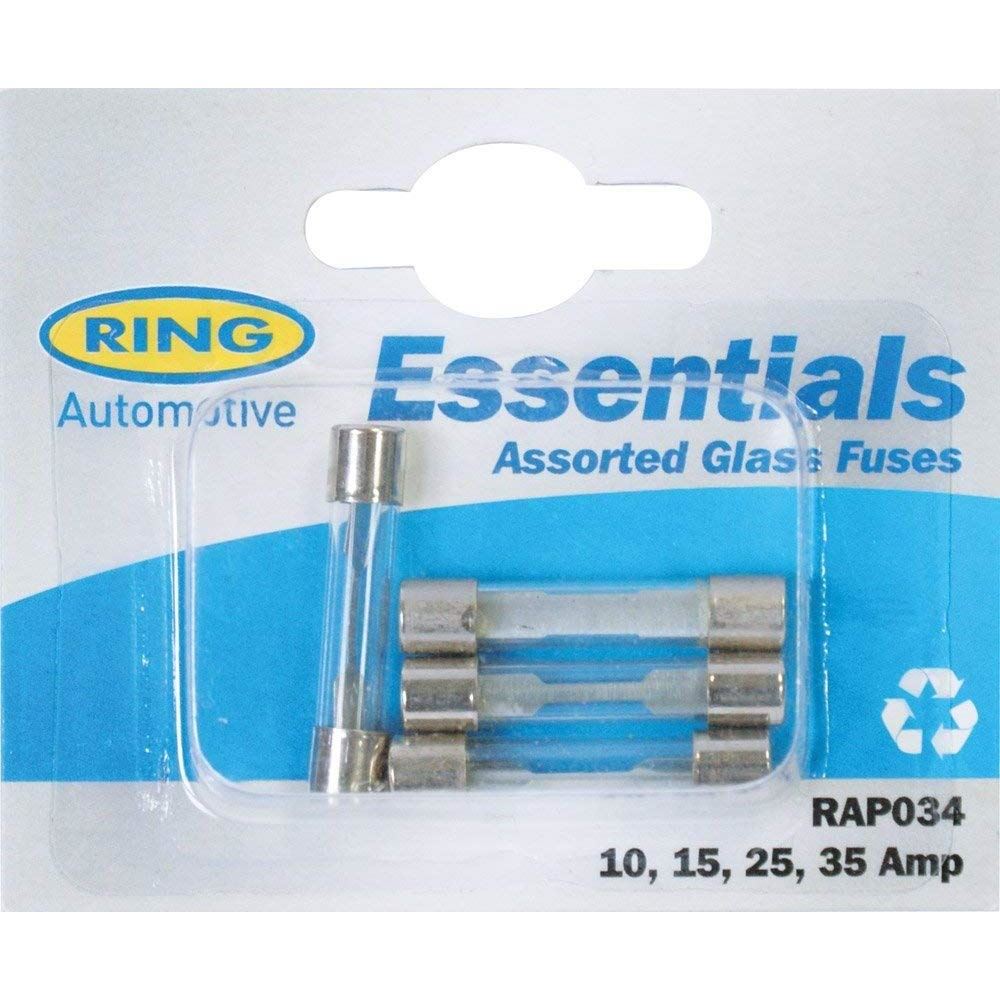 Ring Automotive RAP034 Assorted Glass Fuses 10, 15, 25, 35 Amp Ring  - Dynamic Drive