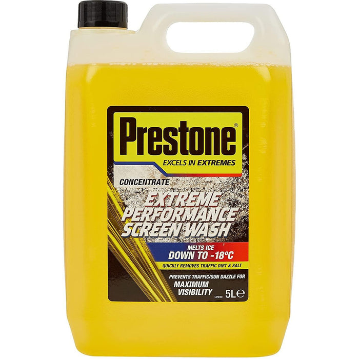 4x Prestone Extreme Performance Concentrated Screen Wash Removes Dirt 5 Litre Prestone  - Dynamic Drive