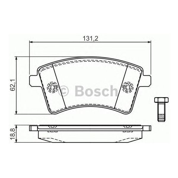 Bosch Brake Pad Set Bp1222 fits Mercedes-Benz Citan 109D CDi|CDi BlueEFFICIENCY