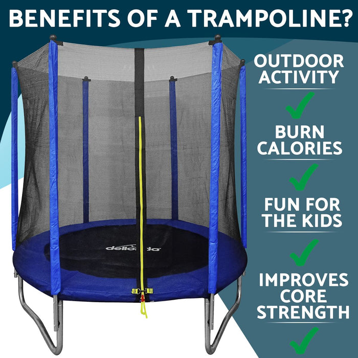 Dellonda 6ft Heavy-Duty Outdoor Trampoline with Safety Enclosure Net