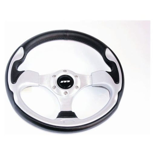 320mm Metallic Silver Inset 3 Spoke Sports Steering Wheel M Silver Centre Mountney Classic  - Dynamic Drive