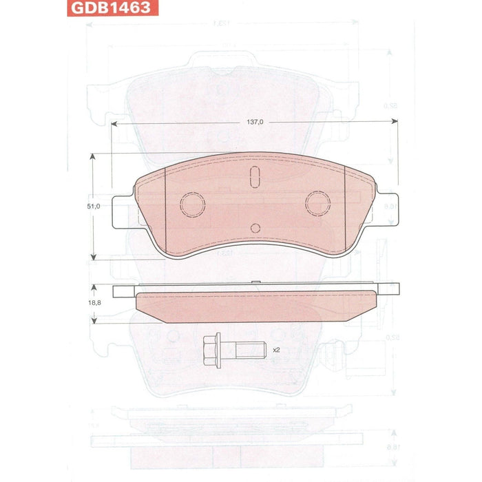 Genuine TRW Brake Pads (Front) (R90) GDB1463