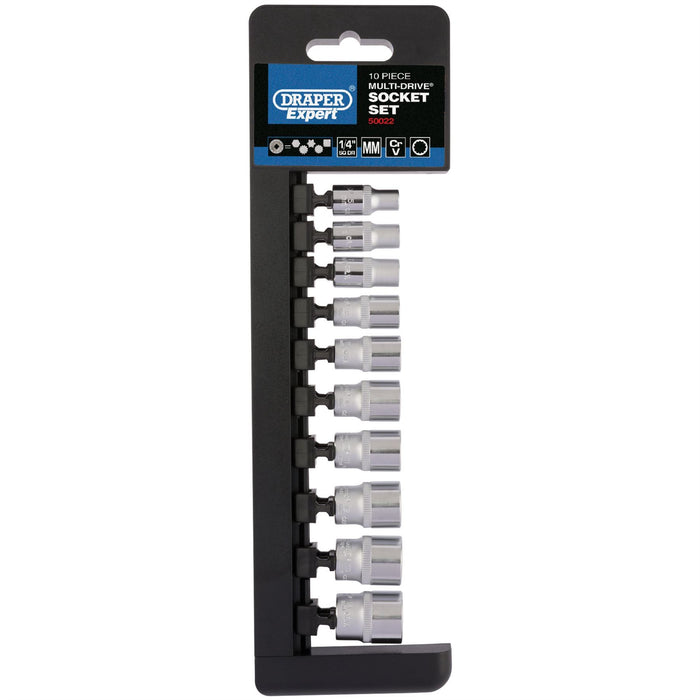 Draper Multi-Drive Metric Socket Set, 1/4" Sq. Dr. (10 Piece) 50022