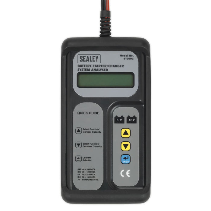 Digital Battery & Alternator Tester 6-12V Battery Sealey  - Dynamic Drive