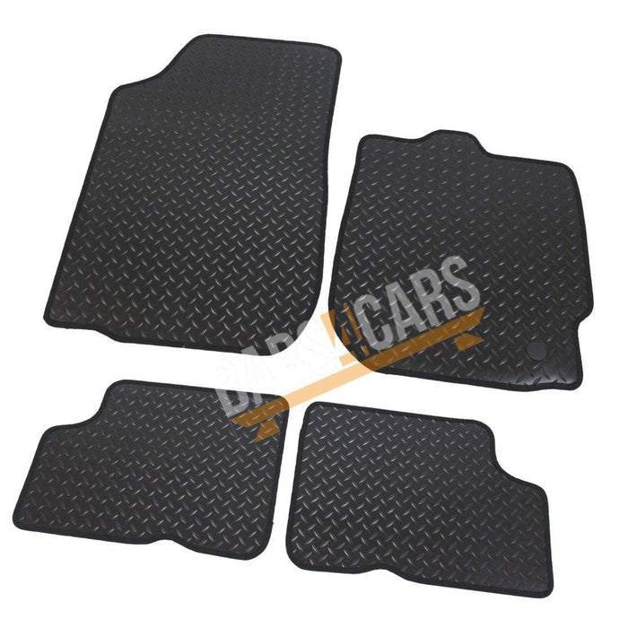 White Trim Tailored Rubber Car Mats for Dacia Duster 2013-2017 Set of 4 w Clips UKB4C  - Dynamic Drive