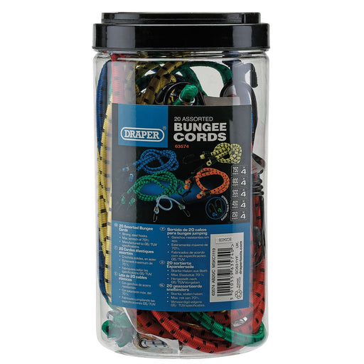 Draper Assorted Bungee Cords (Pack of 20) 63574 Draper  - Dynamic Drive