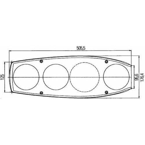 Hella Caraluna II Motorhome Rear Light Left Reverse Round Reflector Hella  - Dynamic Drive