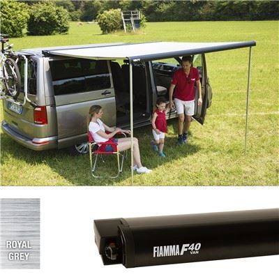 Fiamma F40 Van VW Volkswagen T5 T6 Awning Deep Black Case Royal Grey Fabric