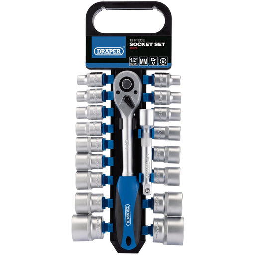 Draper Metric Socket and Ratchet Set, 1/2" Sq. Dr. (19 Piece) 16375 Draper  - Dynamic Drive