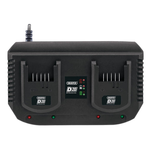 Draper D20 20V Fast Twin Battery Charger, 2 x 3.5A 92239 Draper  - Dynamic Drive