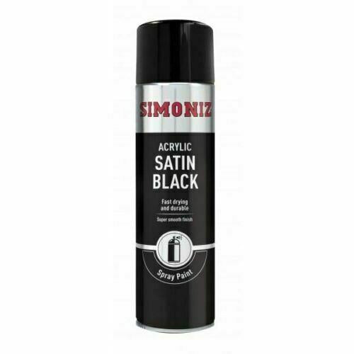 2x Simoniz Large Satin Black Acrylic Aerosol Car Spray Paint 500ml SIMP16D Simoniz  - Dynamic Drive