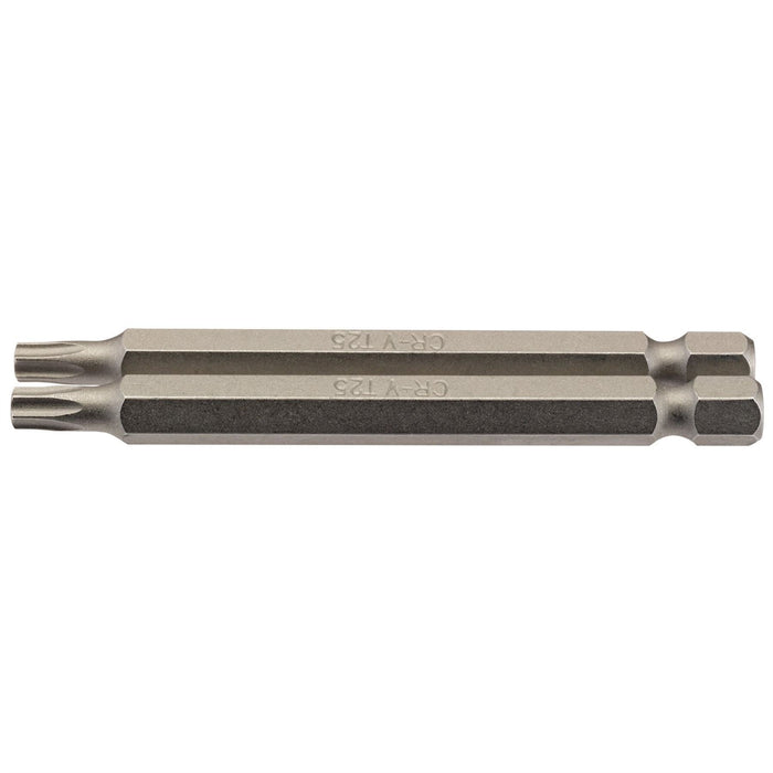 Draper TX-STAR Insert Bit, 1/4" Hex, 75mm Long, T25 (Pack of 2) Draper  - Dynamic Drive