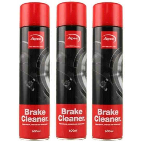 3x 600ml APEC Brake Cleaner Aerosol Spray Professional Degreaser