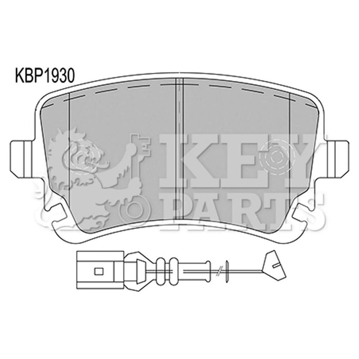 Genuine Key Parts KBP1930 Rear Brake Pads-Includes Wear Indicators (Lucas-Girling) Key Parts  - Dynamic Drive