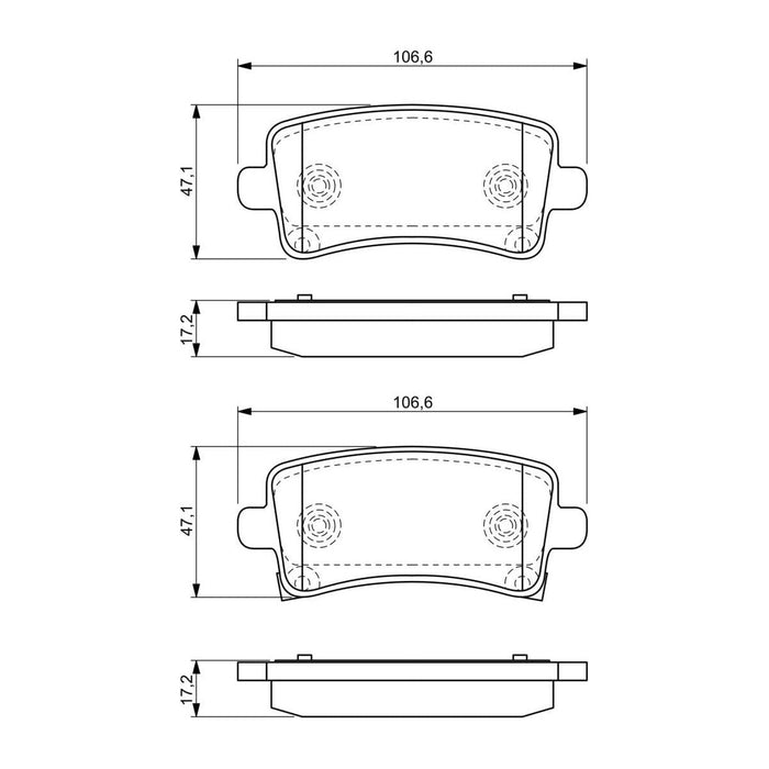 Bosch Brake Pad Set Bp1233 fits Vauxhall Insignia Sports Tourer CDTi ECOTEC - 2.