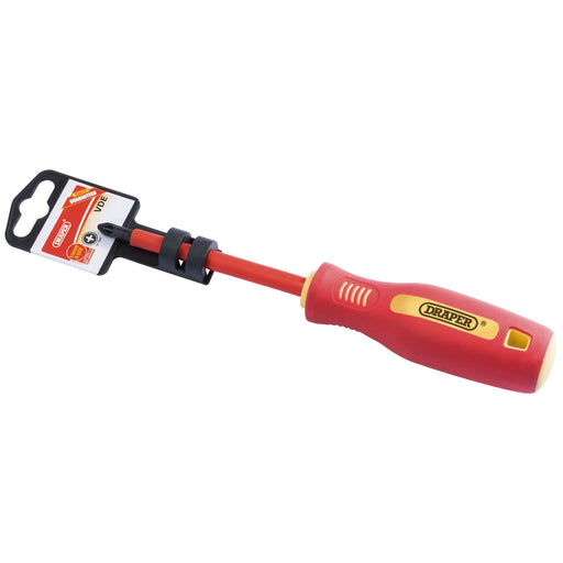 Draper Fully Insulated Soft Grip PZ TYPE Screwdriver, No.2 x 100mm 46534 Draper  - Dynamic Drive