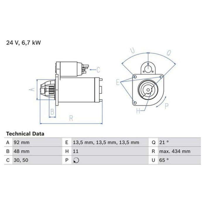 Bosch Reman Starter Motor (Hgv) 1776 0986017760