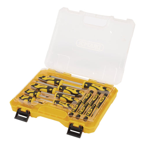 Draper Screwdriver Set with Case, Yellow (14 Piece) 03988 Draper  - Dynamic Drive